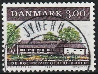 FRIMÆRKER DANMARK | 1984 - AFA 807 - Ældre dansk kro - 3,00 Kr. flerfarvet - Lux Stemplet Jyderup